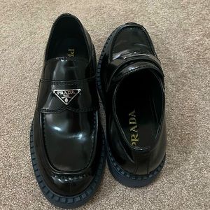 Prada Triangle Logo Loafers